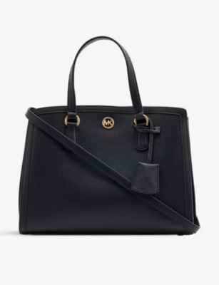 Michael Michael Kors Womens Black Chantal Medium Leather Tote Bag