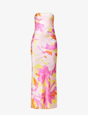 RETROFÉTE RETROFETE WOMEN'S BOTANICAL FLORAL KEATON FLORAL-PRINT STRETCH-SILK MAXI DRESS,63726368