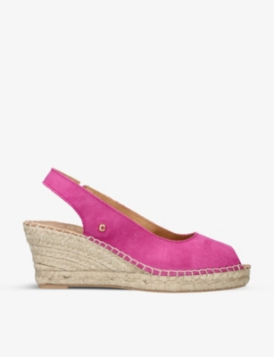 CARVELA COMFORT Sharon logoembellished suede wedge espadrilles