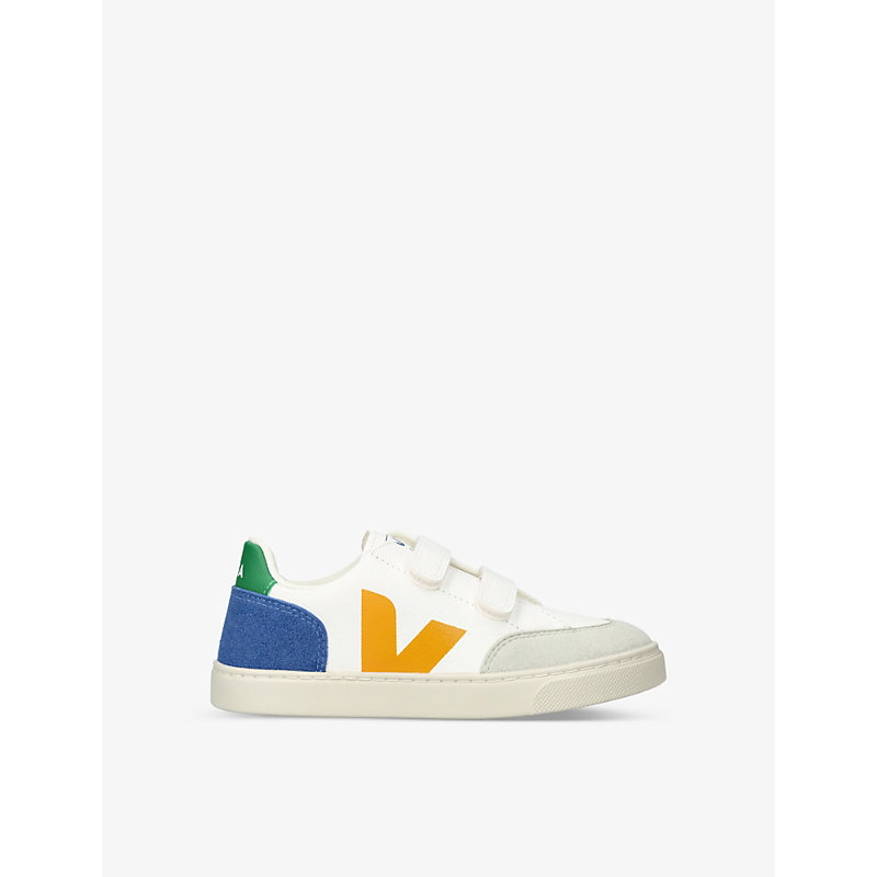 Veja Girls Blue Other Kids V 12 Logo-print Leather And Suede Trainers 2-5 Years