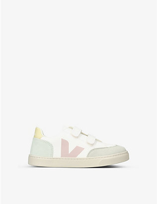 VEJA: V 12 branded leather low-top trainers 6-9 years