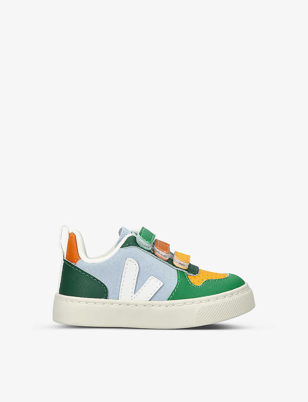 VEJA VEJA BOYS GREEN OTH KIDS V-10 LEATHER AND SUEDE TRAINERS 2-5 YEARS,63729116