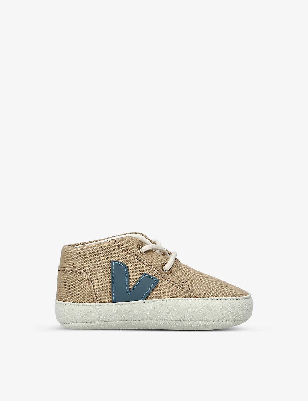 Veja Boys Brown Kids Branded Organic-cotton Canvas Baby Shoes 0-6 Months
