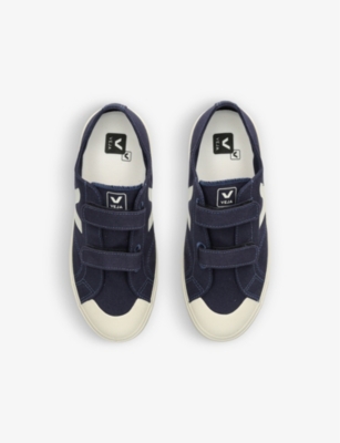 Shop Veja Girls Navy Kids Ollie Logo-printed Canvas Trainers 6-9 Years