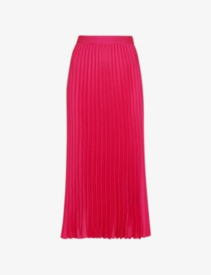 Whistles Katie Pleated Skirt In Pink