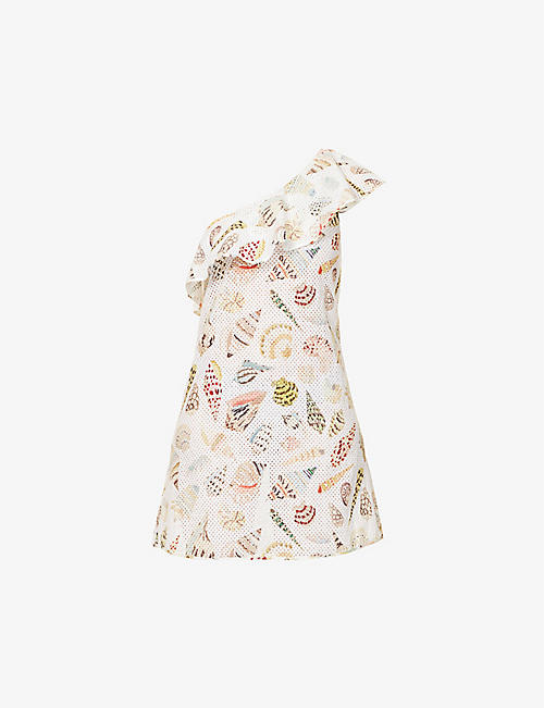 MARYSIA: Santa Barbara shell-print cotton mini dress