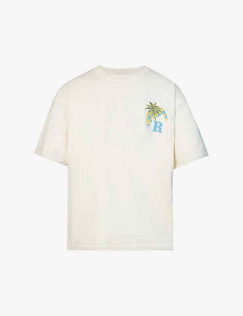 RHUDE: Moonlight Tropics graphic-print relaxed-fit cotton T-shirt