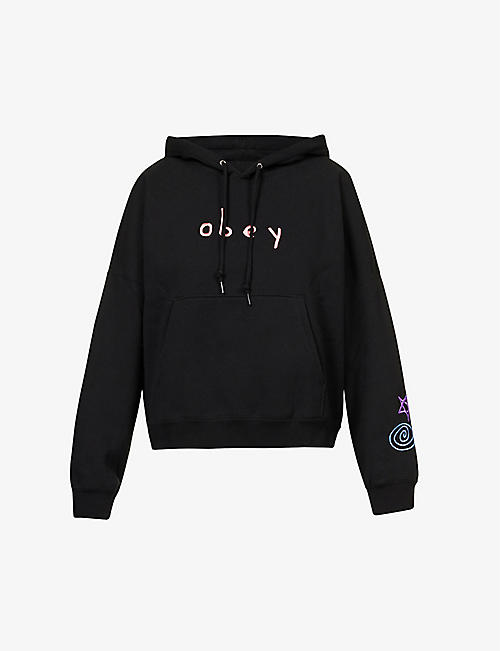 OBEY: Brand-embroidered cotton-blend hoody