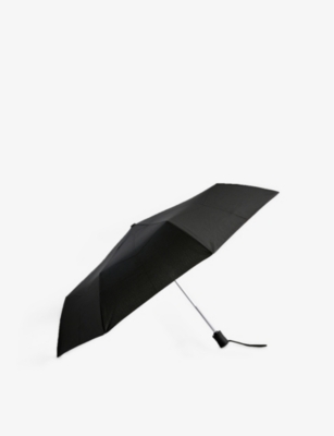 Fulton Mens Black Open Close Compact Woven Umbrella