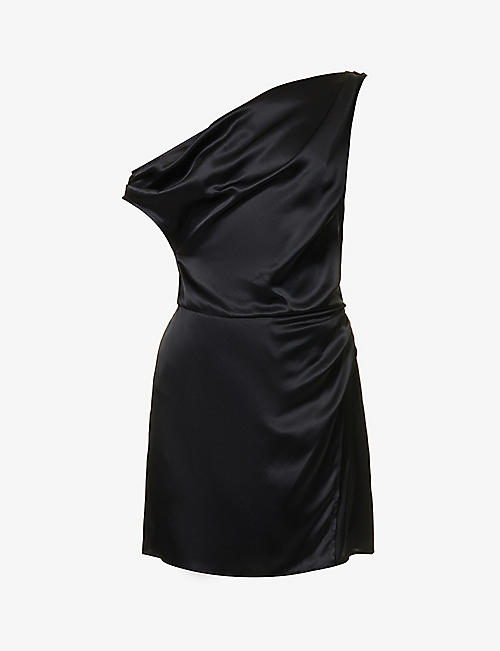 REFORMATION: Alanis cowl-neck silk mini dress