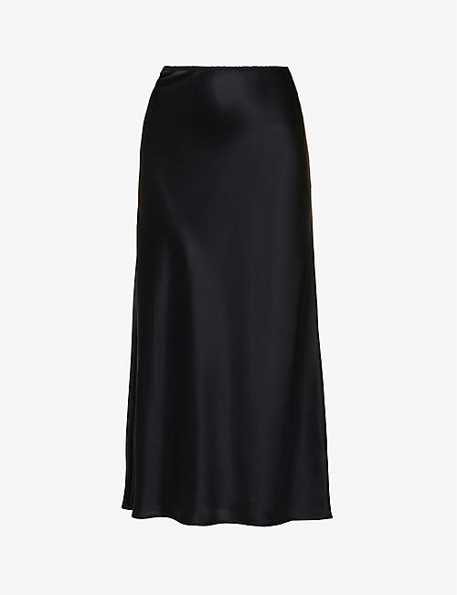 REFORMATION: Layla high-waist silk maxi skirt