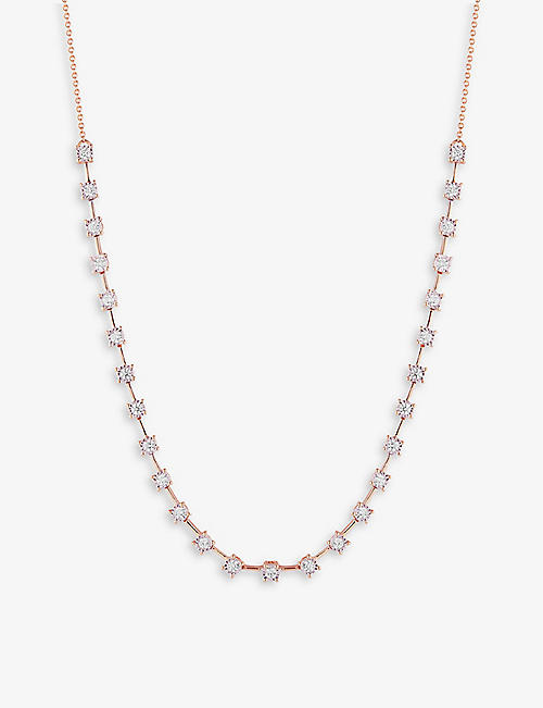 THE ALKEMISTRY: Dana Rebecca Ava Bea 14ct rose-gold and 0.48ct diamond tennis necklace