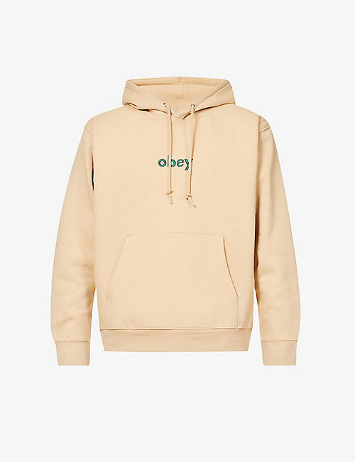 OBEY: Logo-embroidered relaxed-fit cotton-blend hoody