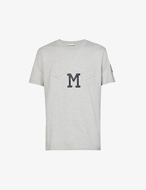 MONCLER: Logo-appliqué short-sleeved cotton-jersey T-shirt