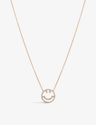 ROXANNE FIRST: Have a Nice Day 14ct rose-gold and 0.17ct diamond necklace