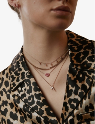 ROXANNE FIRST: Scarlett Kiss 14ct rose-gold and 0.35ct pink-sapphire necklace