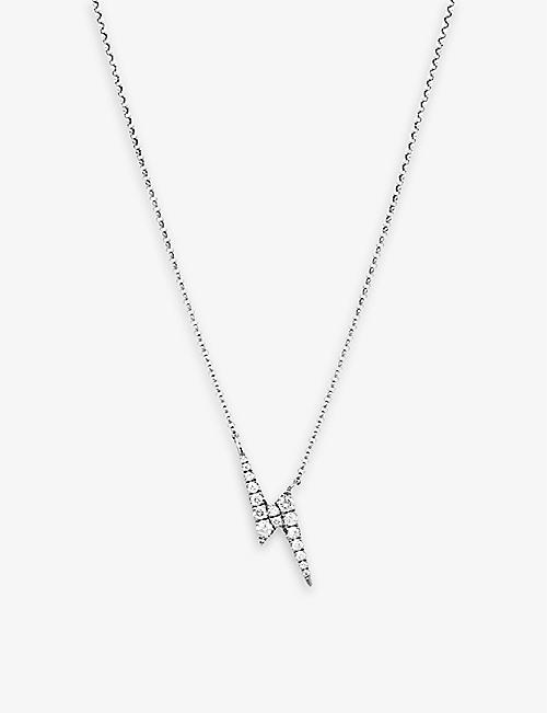 ROXANNE FIRST: Harry's Lightening Bolt 14ct white-gold and 0.25ct diamond necklace