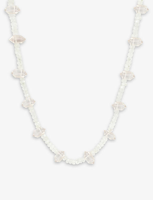 ROXANNE FIRST: The Loving Feeling moonstone and rose quartz necklace