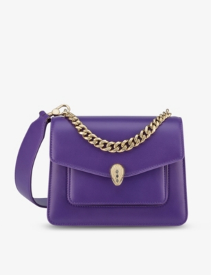 Bvlgari Womens Purple Serpenti Forever Leather Cross-body Bag