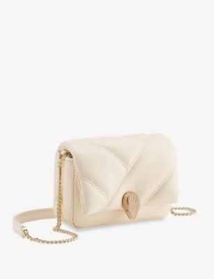 Bvlgari Womens Ivory Serpenti Cabochon Mini Leather Shoulder Bag