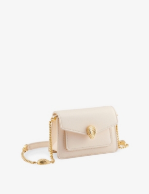 Bvlgari Womens Ivory Serpenti Forever Brand-plaque Leather Cross-body Bag In Ivory
