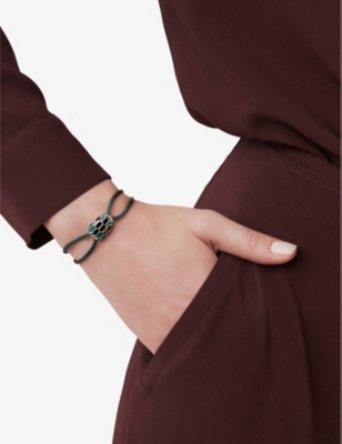 BVLGARI: Serpenti Forever cord, brass, agate and enamel bracelet