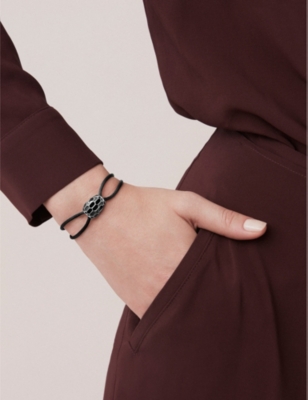 BVLGARI: Serpenti Forever 18ct yellow-gold plated brass and cord bracelet