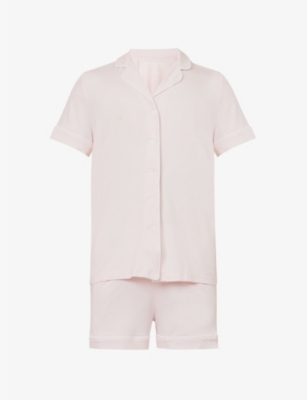 Derek Rose Lara Short-sleeve Stretch-jersey Pyjamas In Pink
