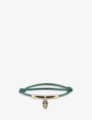 Bvlgari Womens Green Serpenti Forever Cord And Gold-plated Brass Charm Bracelet