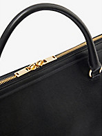 JIL SANDER: Logo-embossed leather top-handle bag