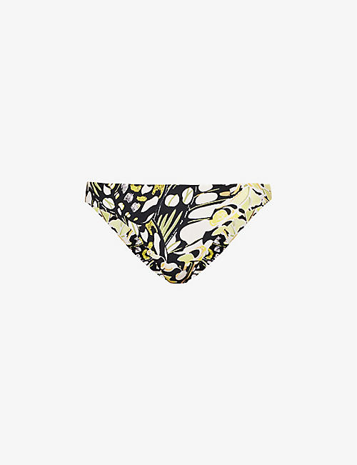 SEAFOLLY: Take Flight abstract-print bikini bottoms