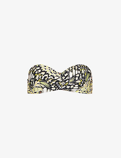 SEAFOLLY: Take Flight abstract-pattern bikini top