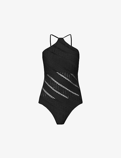 SEAFOLLY: Marrakesh halter neck cut-out swimsuit