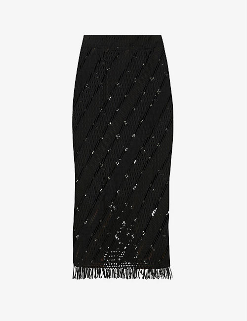 SEAFOLLY: Marrakesh geometric-pattern stretch-woven midi skirt
