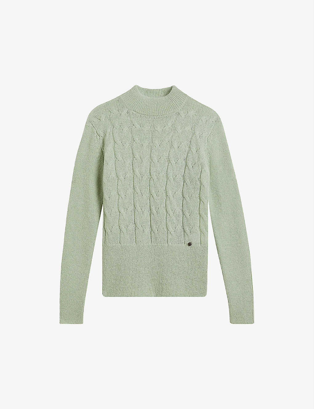 Ted Baker Veolaa Cable Knit Sweater In Lt-green