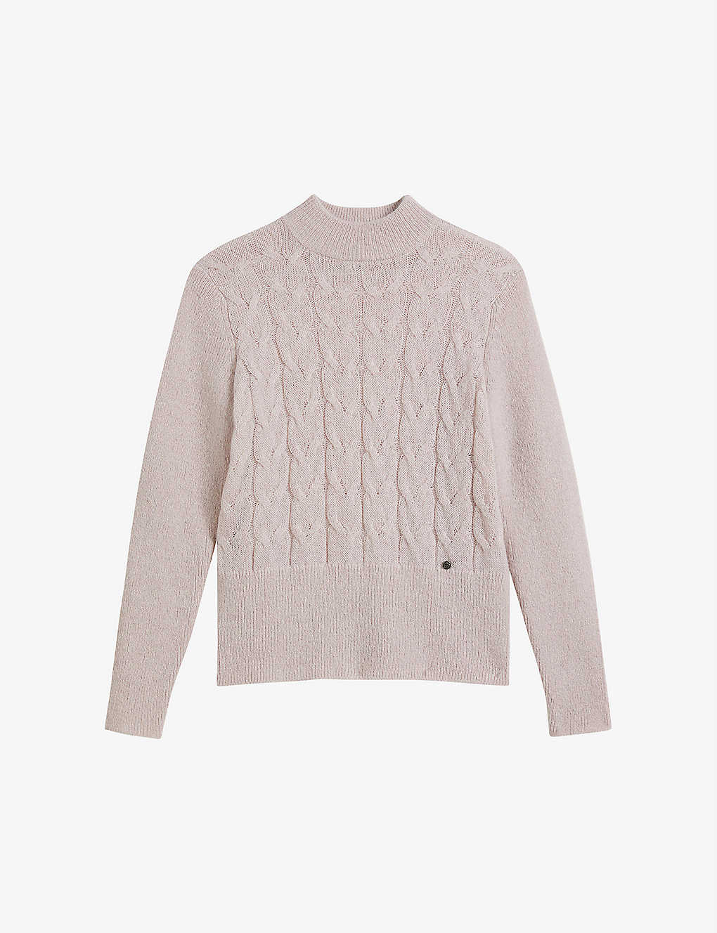 Shop Ted Baker Women's Pl-pink Veolaa Cable-knit Wool And Mohair Blend Jumper