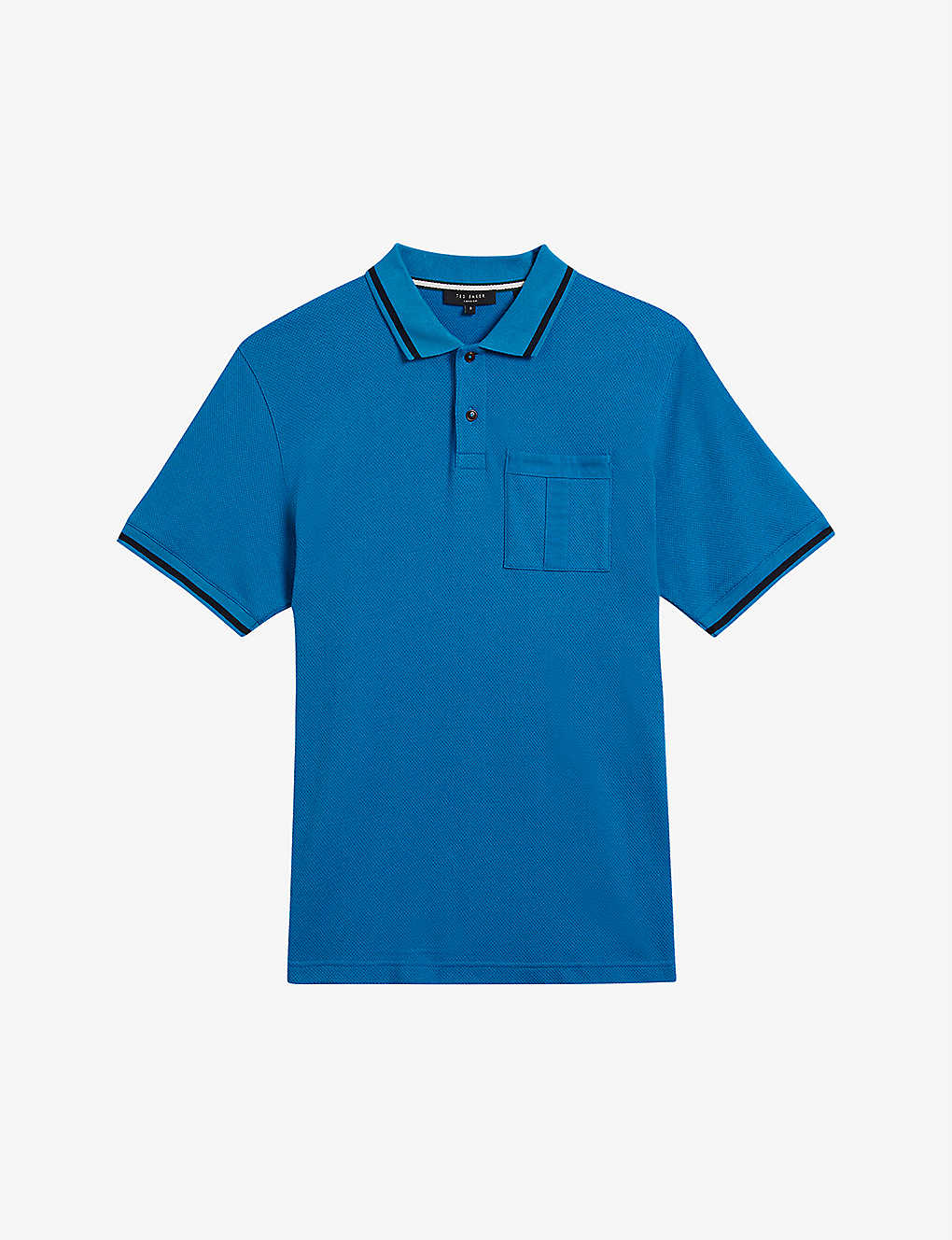 Shop Ted Baker Men's Blue Wayfar Regular-fit Cotton-pique Polo Shirt