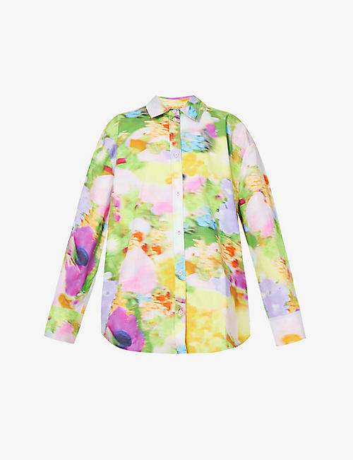 STINE GOYA: Charlotta floral-print organic cotton shirt