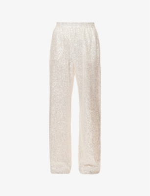 STINE GOYA STINE GOYA WOMEN'S SUGAR SWIZZLE FATOU STRAIGHT-LEG MID-RISE RECYCLED POLYESTER-BLEND TROUSERS,63770934
