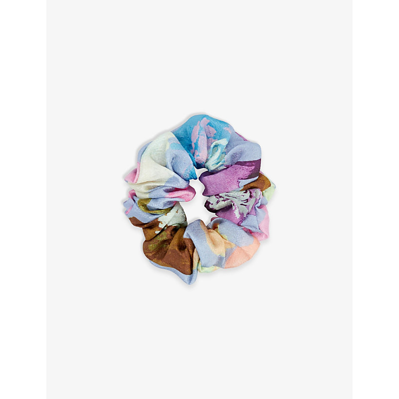 der ovre Skrøbelig Passende Stine Goya Abtract-print Recycled-polyester Blend Scrunchie In Filigran  Flower Blue | ModeSens