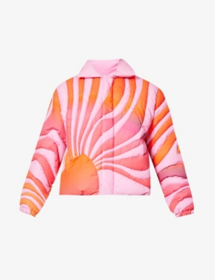 Erl Sunset Padded Down Jacket In Pink