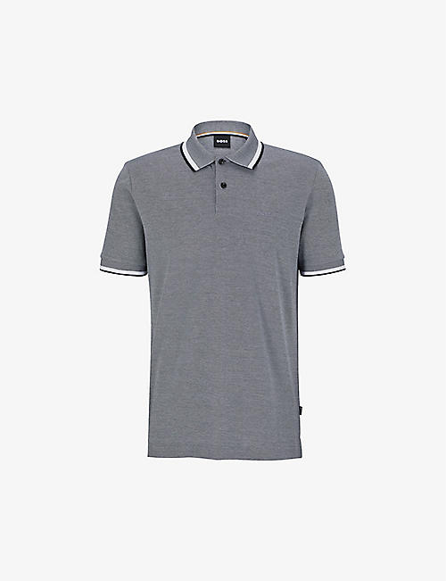 BOSS: Logo-embroidered regular-fit cotton-piqué polo shirt