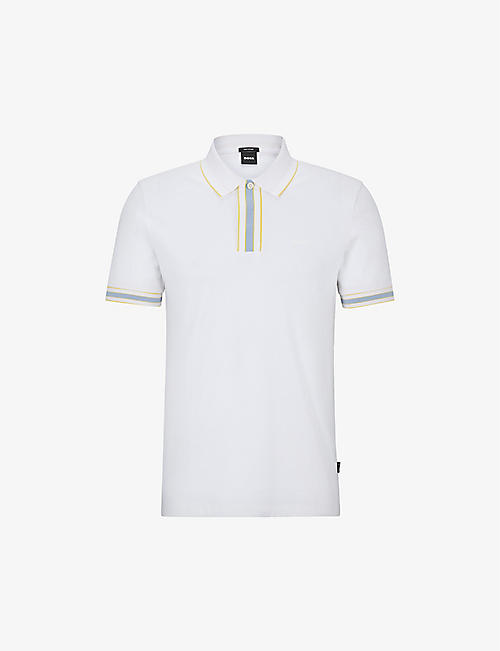 BOSS: Business Leisure logo-embossed cotton-blend polo shirt