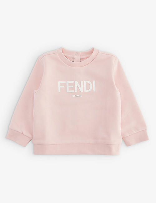 FENDI: Logo-print cotton-jersey sweatshirt 9-24 months