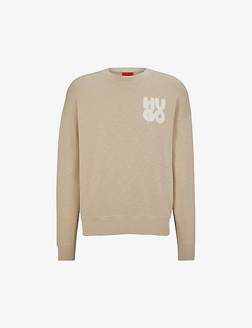 HUGO: Leisure logo-print cotton-jersey sweatshirt