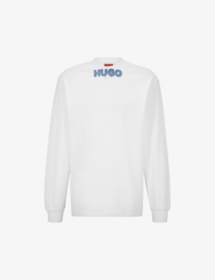 HUGO - Cotton-jersey slim-fit T-shirt with graffiti-style logo