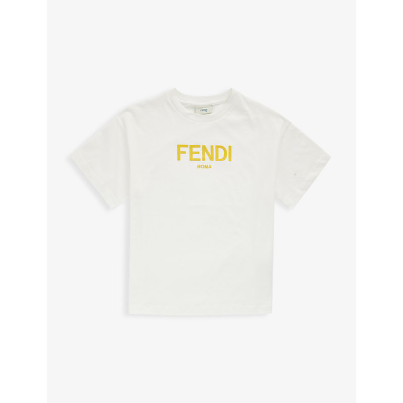 Fendi Boys Gesso Kids Logo Cotton-jersey T-shirt 4-12 Years