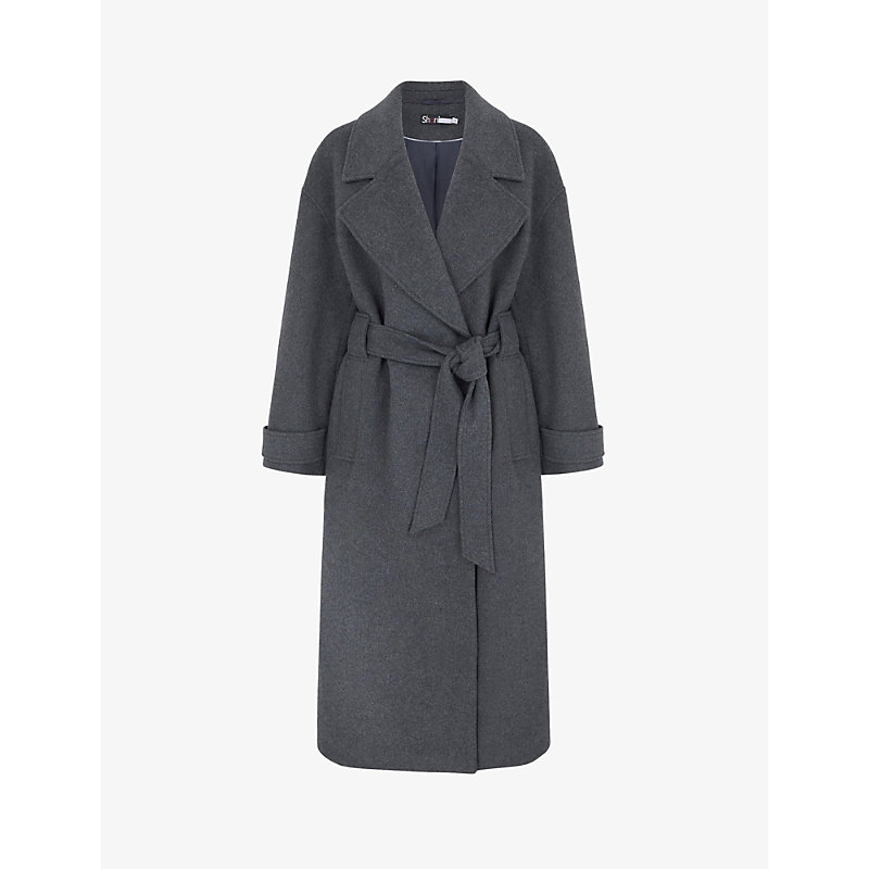 Aligne Womens Grey George Oversized Woven Coat