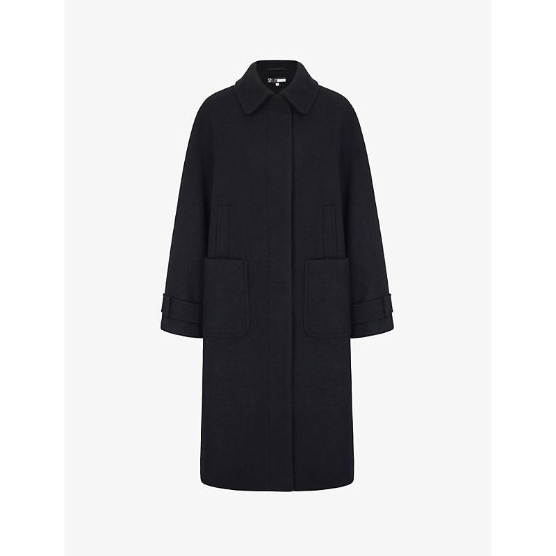 Aligne Womens Black Gissel Oversized Woven Coat