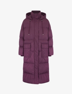 Aligne Womens Beetroot Giovanna Recycled-polyester Puffer Coat